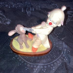 Vintage Ceramic Dentist clown pulling Donkey's tooth Evil Statue